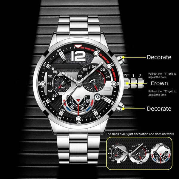 Raykard - Trendy set of a wristwatch with 2 bracelets