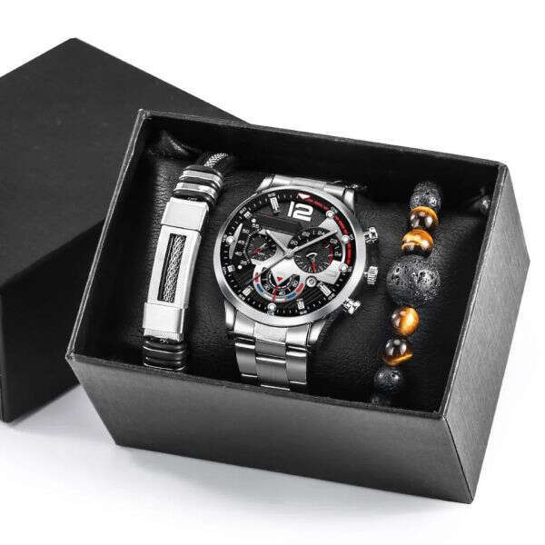 Raykard - Trendy set of a wristwatch with 2 bracelets